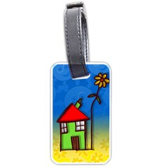 Colorful Illustration Of A Doodle House Luggage Tags (one Side)  by Nexatart