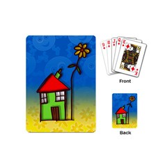 Colorful Illustration Of A Doodle House Playing Cards (mini)  by Nexatart