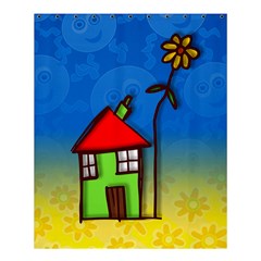 Colorful Illustration Of A Doodle House Shower Curtain 60  X 72  (medium)  by Nexatart