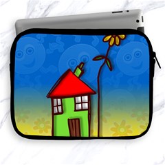 Colorful Illustration Of A Doodle House Apple Ipad 2/3/4 Zipper Cases by Nexatart