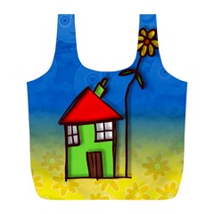 Colorful Illustration Of A Doodle House Full Print Recycle Bags (l)  by Nexatart