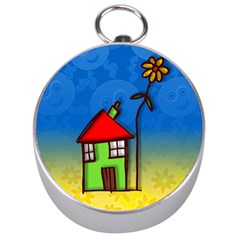 Colorful Illustration Of A Doodle House Silver Compasses by Nexatart