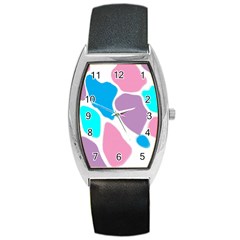 Baby Pink Girl Party Pattern Colorful Background Art Digital Barrel Style Metal Watch by Nexatart