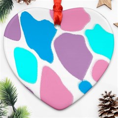 Baby Pink Girl Party Pattern Colorful Background Art Digital Heart Ornament (two Sides) by Nexatart