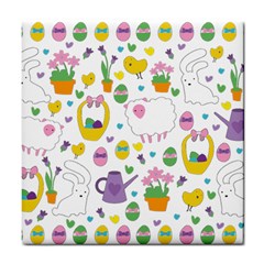 Cute Easter Pattern Tile Coasters by Valentinaart