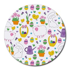 Cute Easter Pattern Round Mousepads by Valentinaart