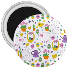 Cute Easter Pattern 3  Magnets by Valentinaart