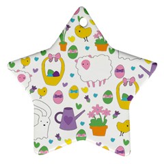 Cute Easter Pattern Ornament (star) by Valentinaart