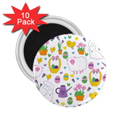 Cute Easter Pattern 2 25  Magnets (10 Pack) 