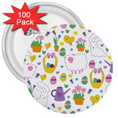 Cute Easter Pattern 3  Buttons (100 Pack)  by Valentinaart