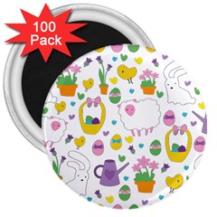 Cute Easter Pattern 3  Magnets (100 Pack) by Valentinaart