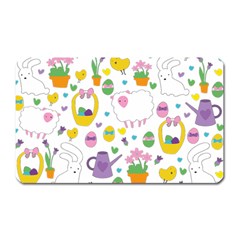 Cute Easter Pattern Magnet (rectangular) by Valentinaart