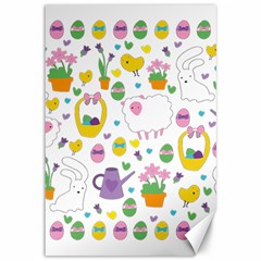 Cute Easter Pattern Canvas 12  X 18   by Valentinaart