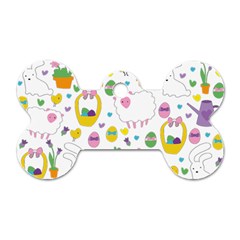 Cute Easter Pattern Dog Tag Bone (one Side) by Valentinaart