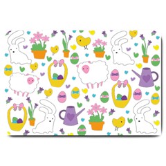 Cute Easter Pattern Large Doormat  by Valentinaart