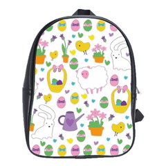 Cute Easter Pattern School Bags(large)  by Valentinaart