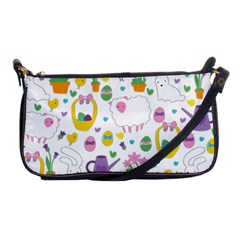 Cute Easter Pattern Shoulder Clutch Bags by Valentinaart