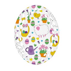 Cute Easter Pattern Ornament (oval Filigree)