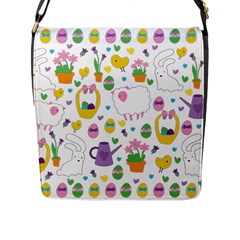 Cute Easter Pattern Flap Messenger Bag (l)  by Valentinaart