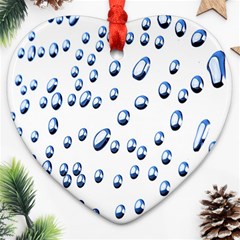 Water Drops On White Background Ornament (heart) by Nexatart