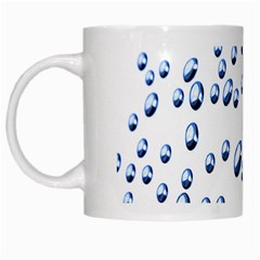 Water Drops On White Background White Mugs by Nexatart