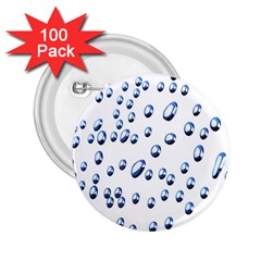 Water Drops On White Background 2 25  Buttons (100 Pack)  by Nexatart