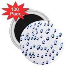 Water Drops On White Background 2 25  Magnets (100 Pack)  by Nexatart