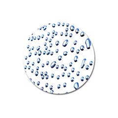 Water Drops On White Background Magnet 3  (round) by Nexatart