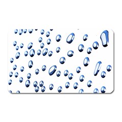 Water Drops On White Background Magnet (rectangular) by Nexatart