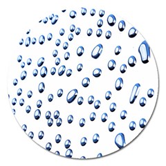 Water Drops On White Background Magnet 5  (round) by Nexatart