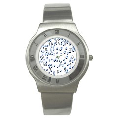 Water Drops On White Background Stainless Steel Watch by Nexatart