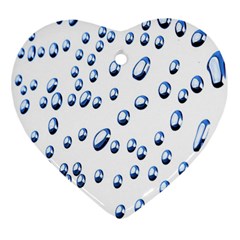 Water Drops On White Background Heart Ornament (two Sides) by Nexatart