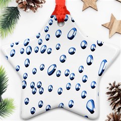 Water Drops On White Background Star Ornament (two Sides) by Nexatart