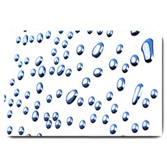 Water Drops On White Background Large Doormat  by Nexatart