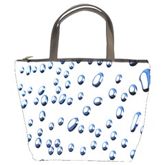 Water Drops On White Background Bucket Bags by Nexatart