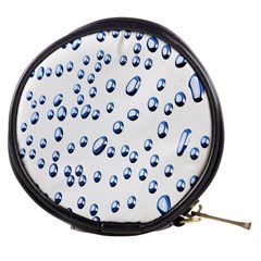 Water Drops On White Background Mini Makeup Bags by Nexatart