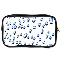 Water Drops On White Background Toiletries Bags 2-side by Nexatart