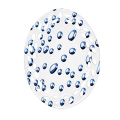 Water Drops On White Background Ornament (oval Filigree) by Nexatart