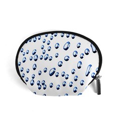 Water Drops On White Background Accessory Pouches (small) 