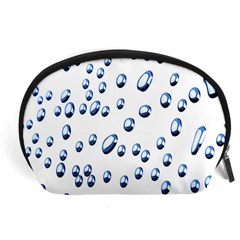 Water Drops On White Background Accessory Pouches (large)  by Nexatart