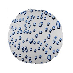 Water Drops On White Background Standard 15  Premium Flano Round Cushions by Nexatart