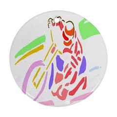 Motorcycle Racing The Slip Motorcycle Ornament (round) by Nexatart