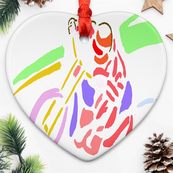 Motorcycle Racing The Slip Motorcycle Ornament (Heart)