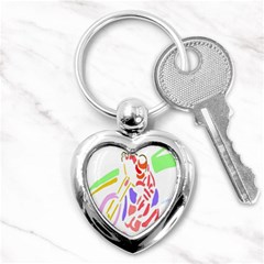 Motorcycle Racing The Slip Motorcycle Key Chains (heart)  by Nexatart