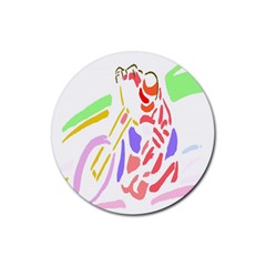 Motorcycle Racing The Slip Motorcycle Rubber Coaster (round)  by Nexatart