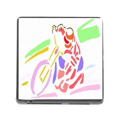 Motorcycle Racing The Slip Motorcycle Memory Card Reader (square) by Nexatart