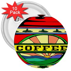 Coffee Tin A Classic Illustration 3  Buttons (10 Pack)  by Nexatart