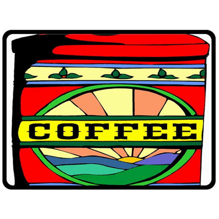 Coffee Tin A Classic Illustration Fleece Blanket (Large) 