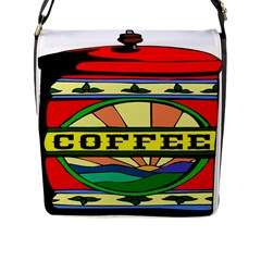 Coffee Tin A Classic Illustration Flap Messenger Bag (l)  by Nexatart