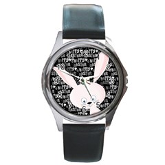 Easter Bunny  Round Metal Watch by Valentinaart